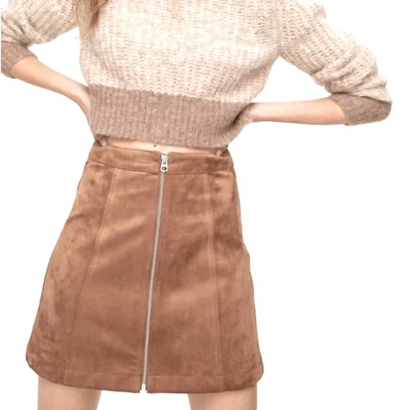 Forever 21 Dresses & Skirts - Suede Tan Brown Mini Skirt “Aritzia Leah” inspired
